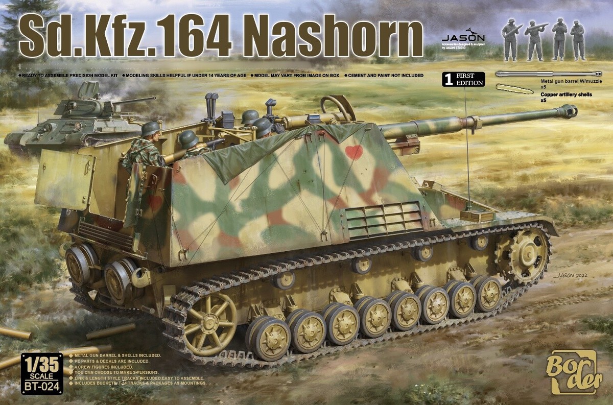 モデルカステン　NASHORN 1:35他計2点 Border BT-024 1/35 scale Sd.Kfz.164 Nashorn Tank Destroyer Model