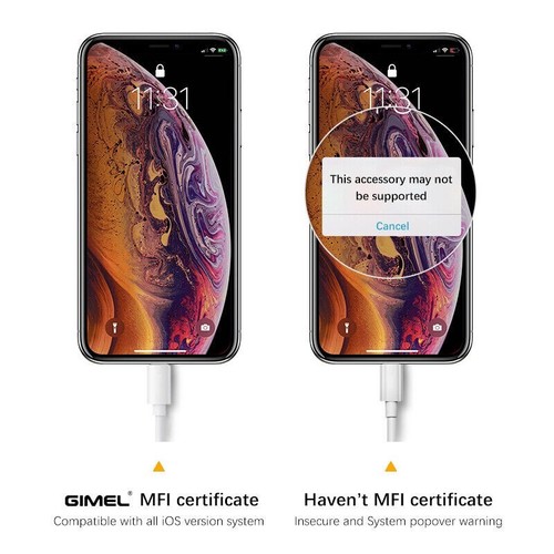 Apple® MFi Certified Cable Charger 3Ft 1M for Lightning® oem iphone 11 X 8 7 5 6 - 第 3/5 張圖片