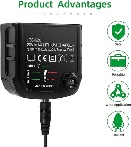 20V Charger LCS1620 For BLACK & DECKER LBXR20 20Volt MAX Lithium Battery LCS1620 - Picture 3 of 8