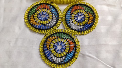 Handgefertigtes handgefertigtes afrikanisches Halsband Halskette, Anhänger, Ohrringe und Armband Set - Bild 4 von 10