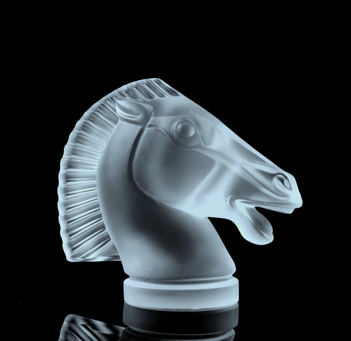 Art Decò Vetro Cavallo Auto Mascotte Longchamp Scultura 1930 H.Hoffmann di Lalique