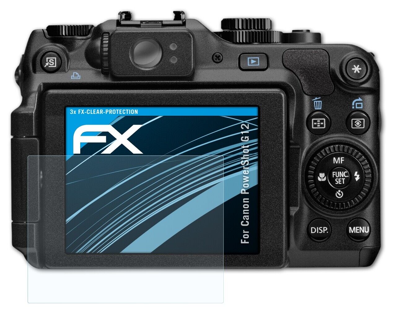 atFoliX 3x Displayschutzfolie für Canon PowerShot G12 Schutzfolie klar Folie