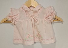 Vintage Cradle Togs Ruffle/Lace Pink Flowers Lace StripeBaby Girl Dress Sz 0-6