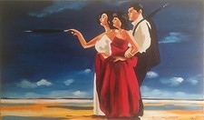 Jack Vettriano - 90x60cm Dipinto a Olio Mano Tela Autografato Immagine Wanddeko