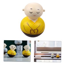 Holz Mönch Steh-auf-männchen Süße Buddha-Statue Bewaldetes Handwerk