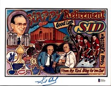 Sid Abel Signed Detroit Red Wings Retirement 8.5x11 Photo Beckett COA