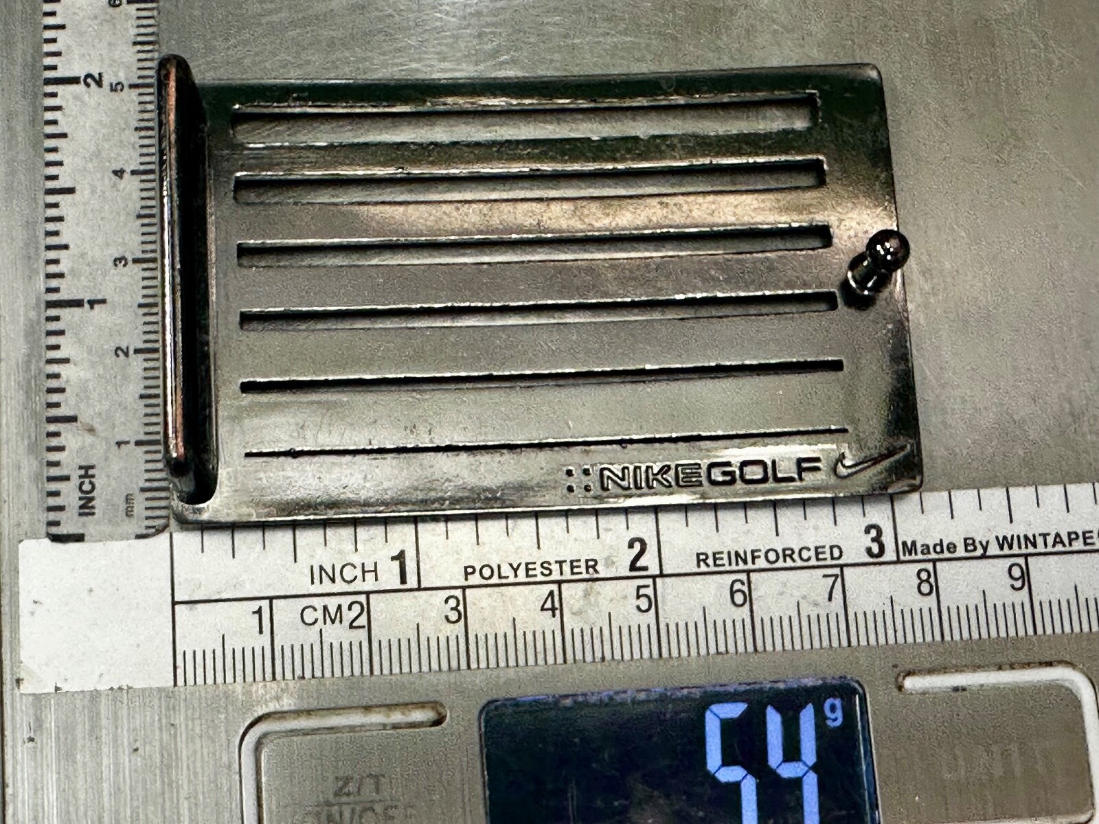 Nike Golf Rectangular Bar Pattern Metal Logo Silv… - image 9