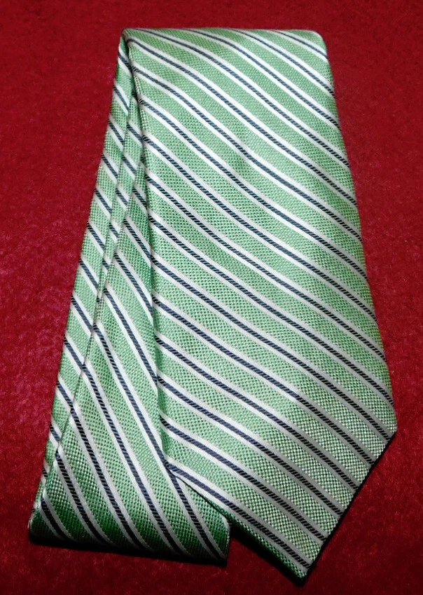 CORBATA A RAYAS NORDSTROM HECHA EN EE. UU. VERDE CLARO/BLANCO/VERDE - CORBATA DE DISEÑADOR. Foto 2 de 3