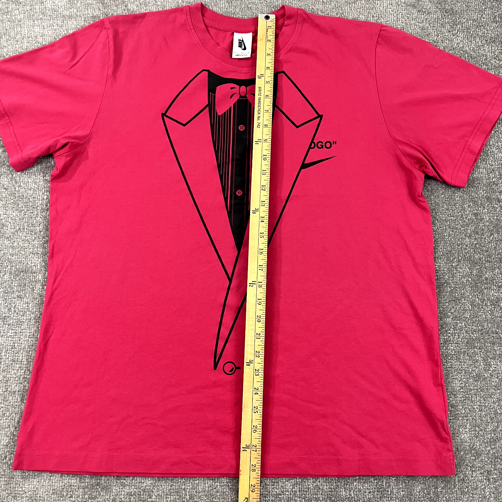 OFF WHITE X NIKE NIKE x OFF WHITE camicia uomo extra large rosa NRG A6 grafica maglietta streetwear crew