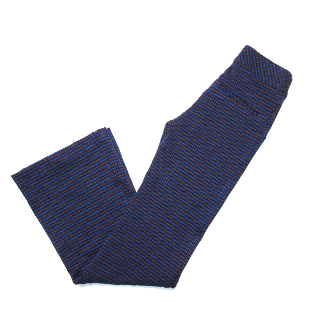 NWT SPANX Hi-Rise Flare Perfect Pant in Blue Brown Houndstooth  display picture 1