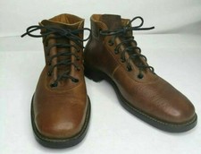 RARE Vtg/Antique Mens Commander 85 LION BRAND Lace Up All Leather Boots Sz 10