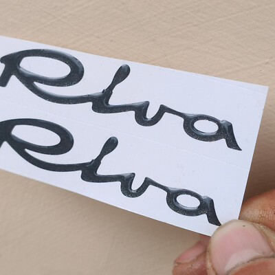 Paire D’autocollants 3D Résinés Logo Fiat 500 Riva — Couleur Anthracite — Neuf — Décoration Voiture