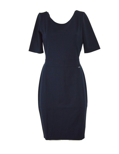 ARMANI EXCHANGE abito donna tubino blu corto manica corta | eBay