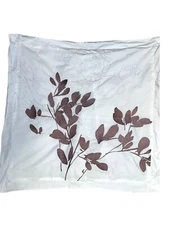 KAS DUSK White Embroidered Brown & Silver 29” Square Pillow Cover Euro sham