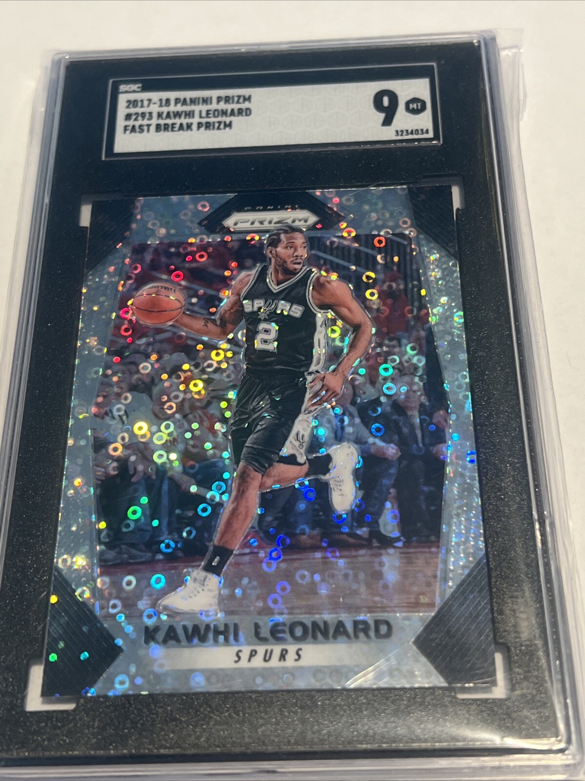 2017 Panini Prizm Fast Break Prizm Kawhi Leonard #293 SGC 9 MINT LA CLIPPERS
