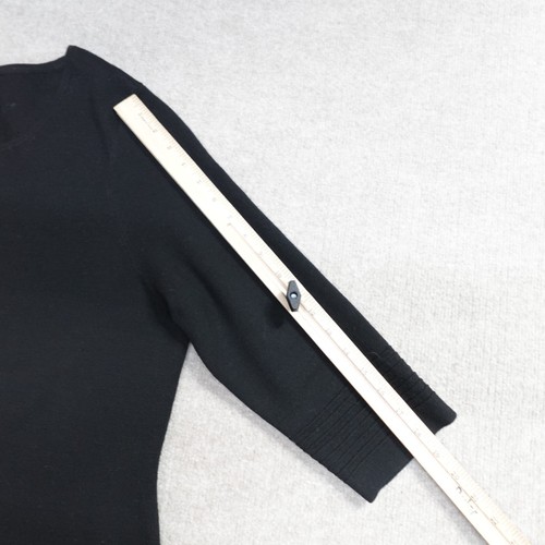 Talbots Womens Sweater 2X Black Solid Merino Wool 3/4 Sleeves - Picture 9 of 12