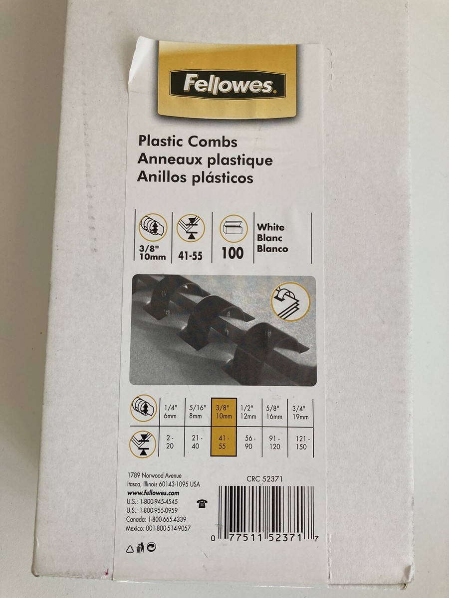Black Plastic Comb Binding Spines - 3/4 Inch, 19 Loops, Pack Of 500