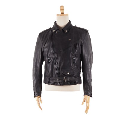 Dainese Italy Mens Black Leather Short Zip Biker Moto Jacket size