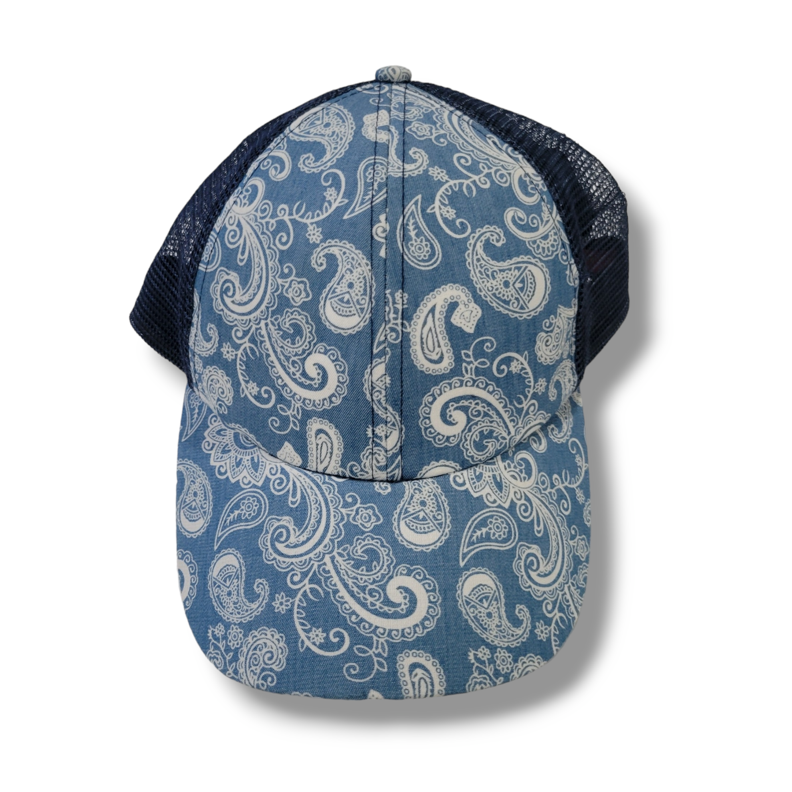 PONY Cappello donna Lake Shore Drive blu paisley bandana traspirante coda di cavallo