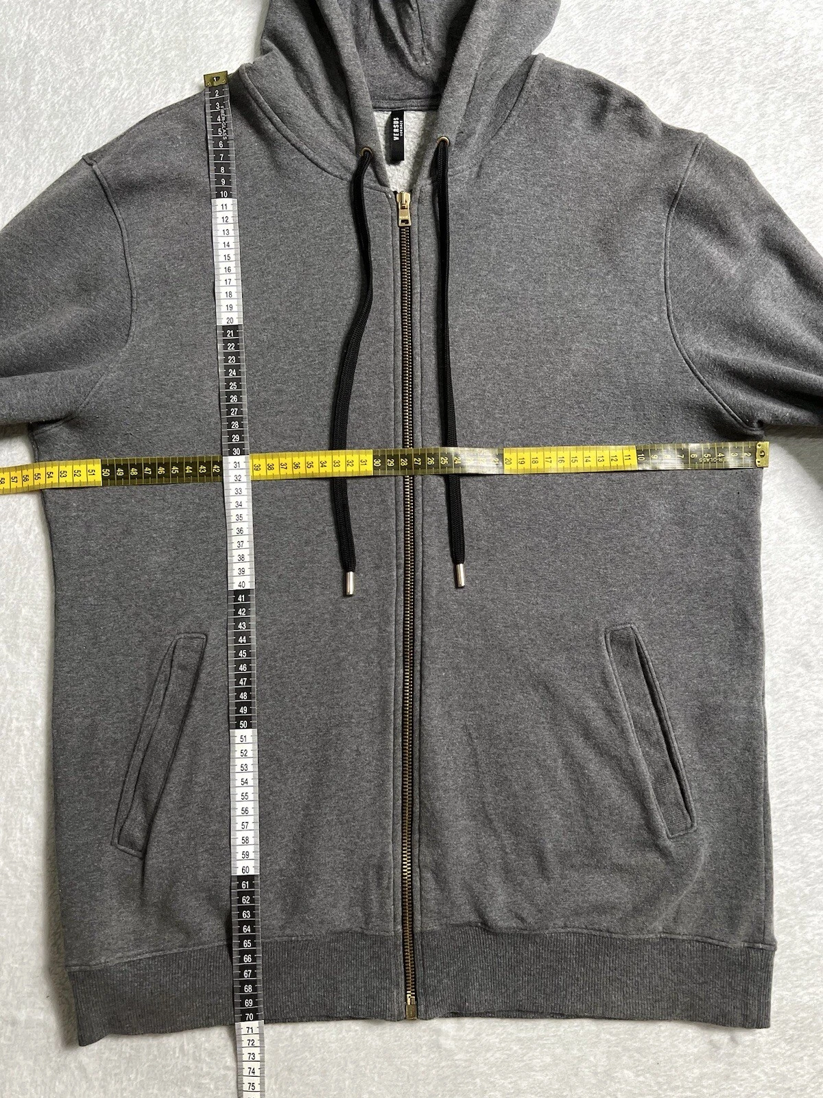 Felpa con cappuccio originale autentica rara grigia Versace versus taglia extra large XL