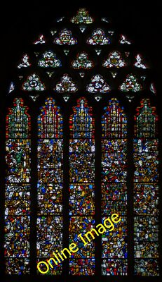 Photo 12x8 Stained glass window, s.III, Wells Cathedral 14th C. glass of r c2014