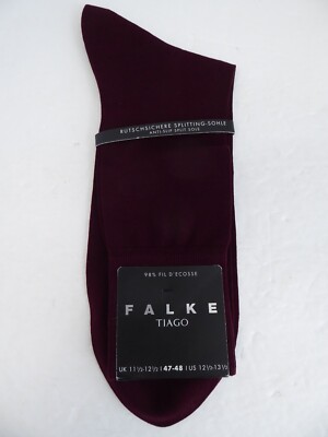 NEW Falke Tiago Men's Cotton Socks 8596 Barolo Maroon Size 12.5-13.5 US 47-48 EU