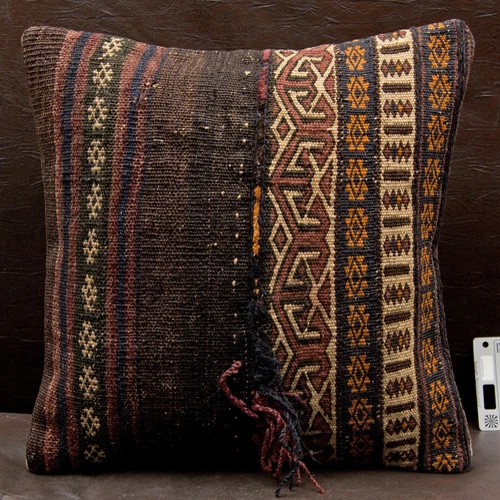 16"x16" 40x40 Hand Woven Turkish Anatolia Kilim Rug Vintage Pillow Cover Cushion