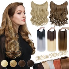 Invisible Wire in Hair Extensions One Piece Long Wave 100 Real Natural as Human