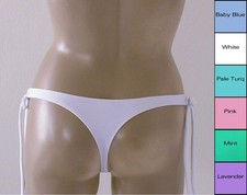 Thong Tie Bikini Bottom in White, Pink, Lavender, Mint, Turquoise, Baby Blue