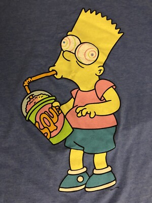 Official The Simpsons Bart T-Shirt Men Size 2XL New Blue “Toxic