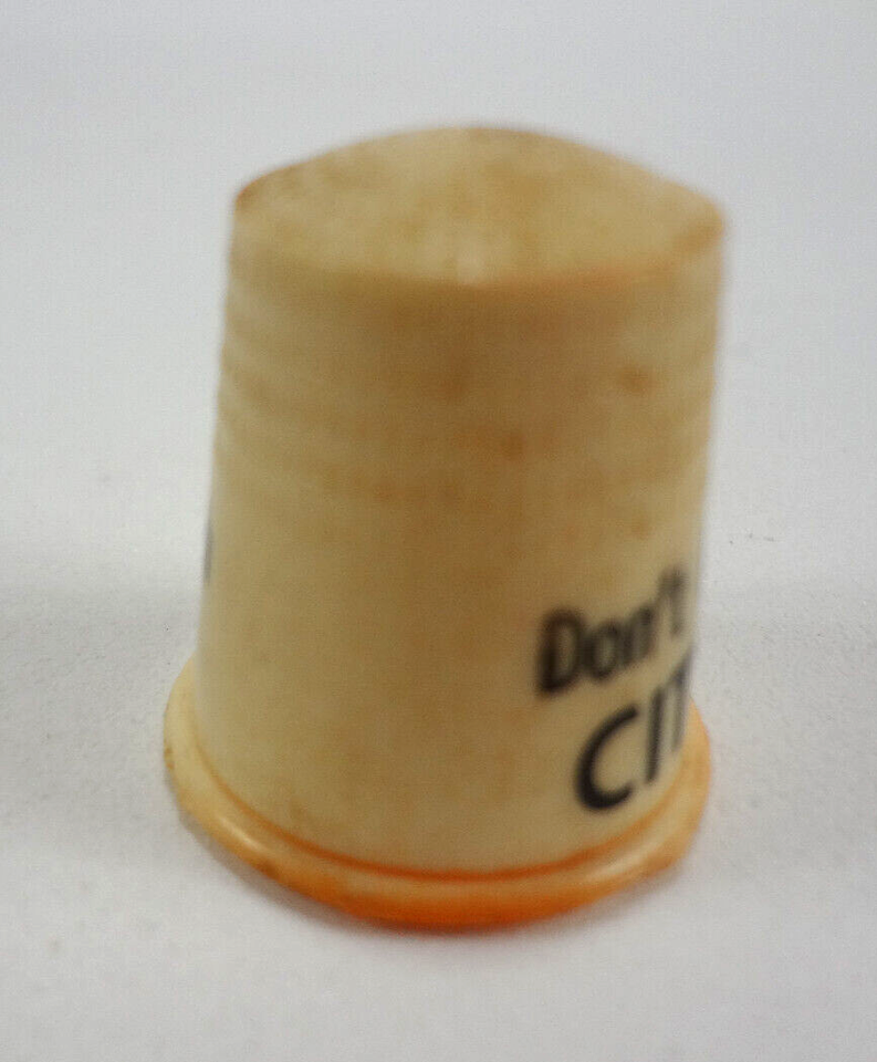 Vintage Advertising Thimble Don't Get Stuck Stick With City Fuel Oil Souvenir eBay