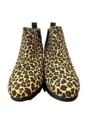 TOMS Kelsey Multi Animal Print Vegan Suede Zip Up Slip On Boots Youth Size 5.5