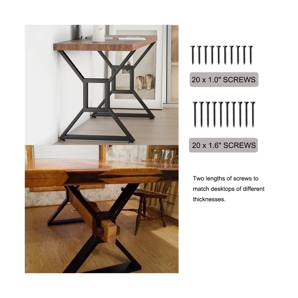 Patas de mesa de metal patas de escritorio de alta resistencia, hágalo usted mismo muebles industriales patas de comedor,... Foto 3 de 4