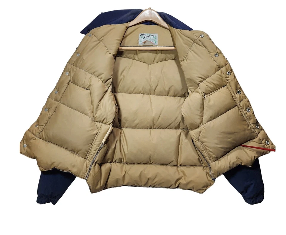 Vintage SCHOTT Western Down Jacket to Vest 2way Convertible EUC Puffer Coat - Image 4 of 4