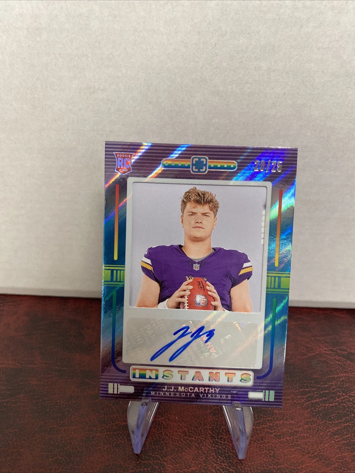 JJ McCarthy Panini Photogenic Rookie Instants Signatures #RISJJM Blue