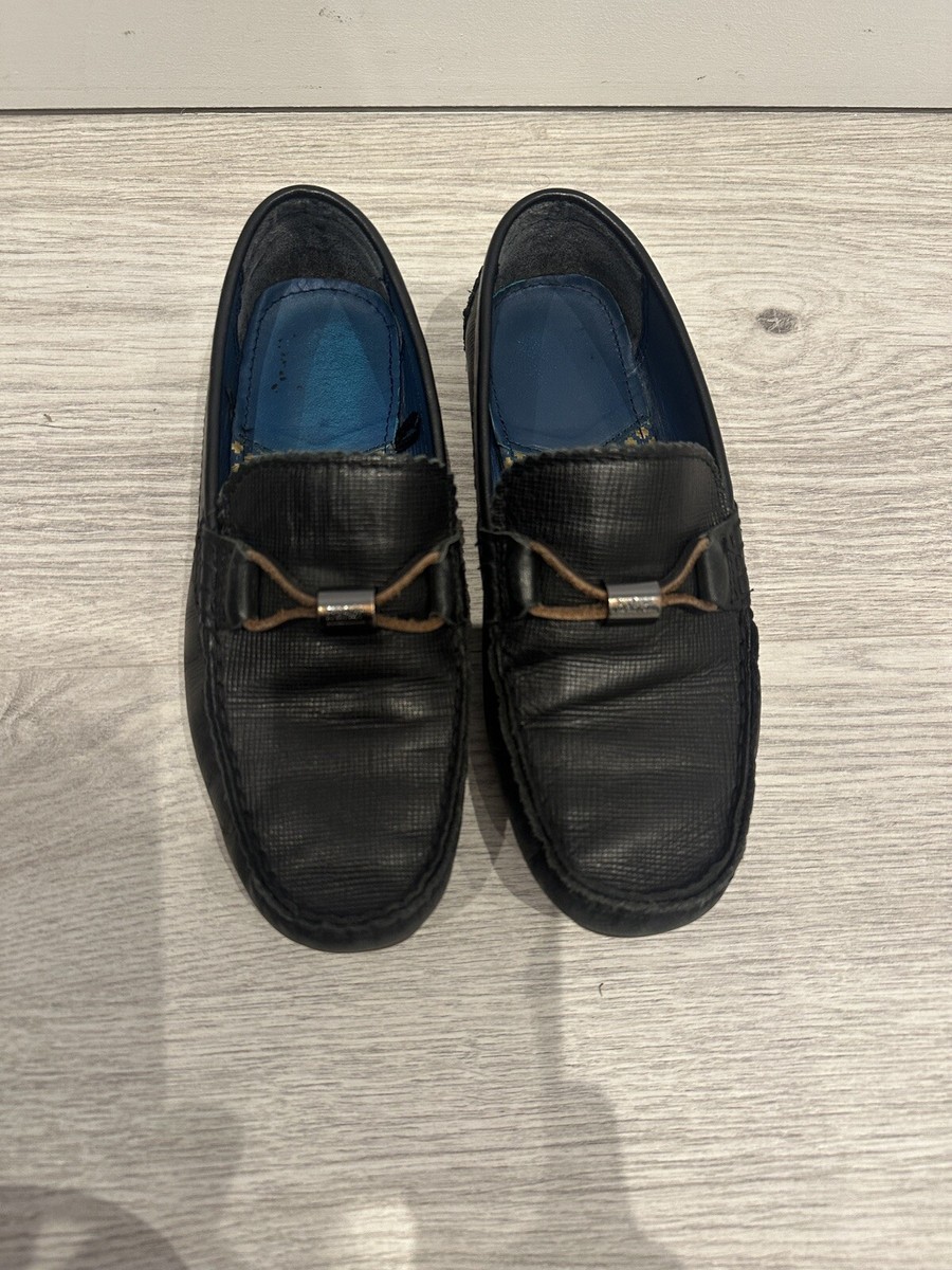 Ted Baker Boys Black Leather Driver Shoes UK Size EU 36 For Wedding  Occasion
