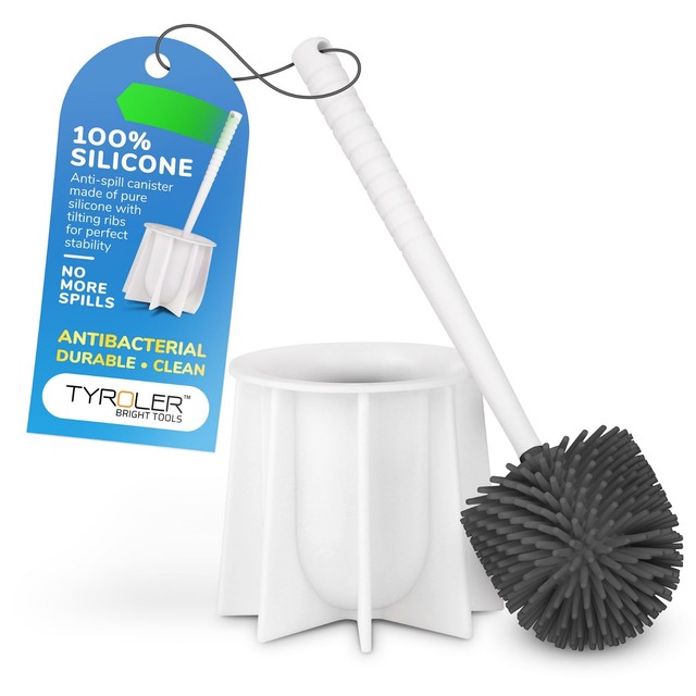 Antibacterial Toilet Brush Set Made of 100 Silicone eBay