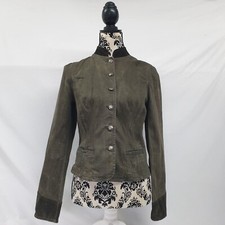 Ralph Lauren Jean Co Stone Washed Denim Size Uk 12 Women's Jacket Green.