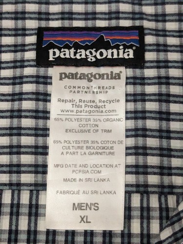 Camisa Patagonia Puckerware Para Hombre Azul Marino A Cuadros Abotonada Manga Corta XL NUEVA SIN ETIQUETAS - Imagen 7 de 8