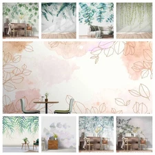 3D Leaves Watercolor Self-adhesive Wallpaper Removable Wallpaper Wall Mural