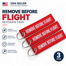 3PCS Aviation Remove Before Flight Keychain – Double Sided Embroidered Jet Tag