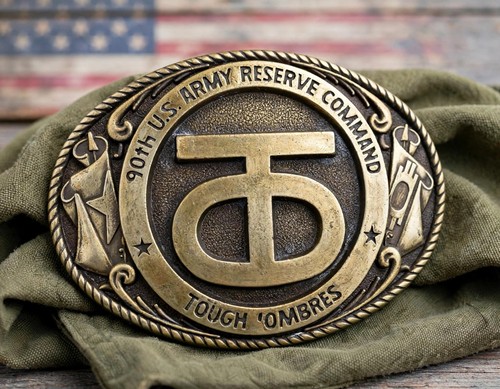 90th US Army Reserve Command Belt Buckle Tough 'Ombres MG Ralph O. Doughty