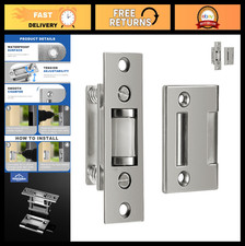 2 Pack Heavy Duty Door Roller Catch - Adjustable Silent Latch, Zinc, Satin Nicke