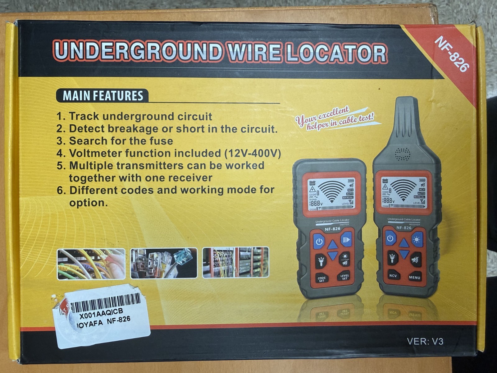 NOYAFA NF-826 Underground Cable Locator Wire Tracker Dog Fence Irrigation Tester
