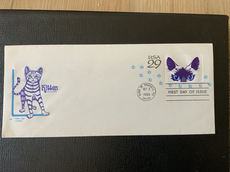 1993 #U630 29c Kitten Envelope - House Of Farnam FDC