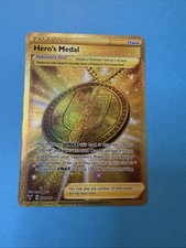 gold heroes medal pokemon card Heros - 201/185 Full Art Secret Rare Trainer Placeholder Image Provided Hero's Medal #93 Prices |