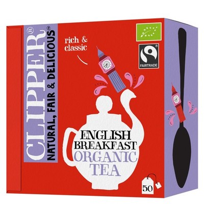 Clipper Organic English Breakfast | Box of 50 Teabags | Organic Tea for Hom