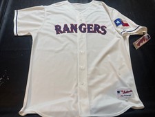 Vintage  Majestic Authentic Texas Rangers on field jersey Home White Size 54 New