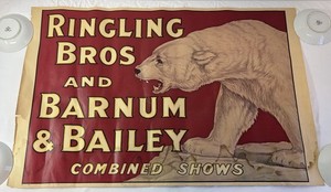 1971 RINGLING BROS BARNUM AND BAILEY CIRCUS POSTER ~ Polar Bear P-7