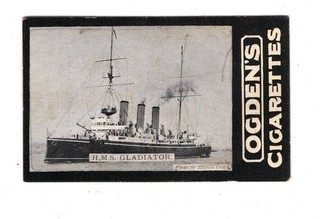 Ogdens Sydney Australia card c1900 Cruiser HMS Gladiator